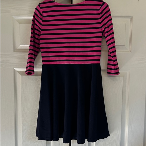 Polo Ralph Lauren Girls Fuchsia and Navy Striped Ponte Dress Size XL(16) - Picture 3 of 8